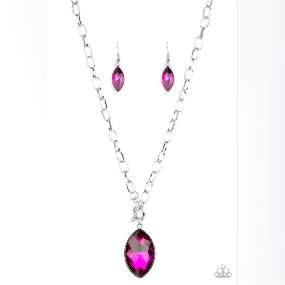 Necklace ~ Unlimited Sparkle - Pink - Picture 2 of 3